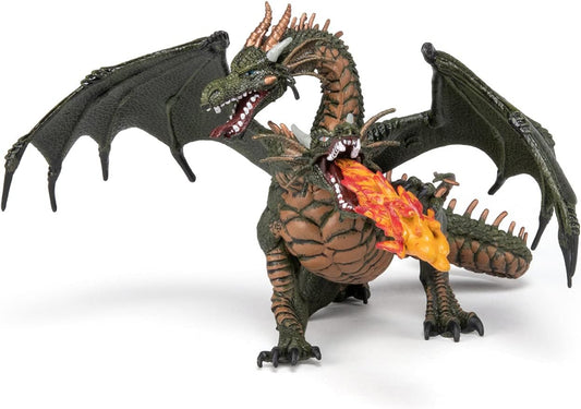Papo Medieval Fantasy Two Headed Dragon Figure - Suitable for Boys and Girls - from 3 Years Old