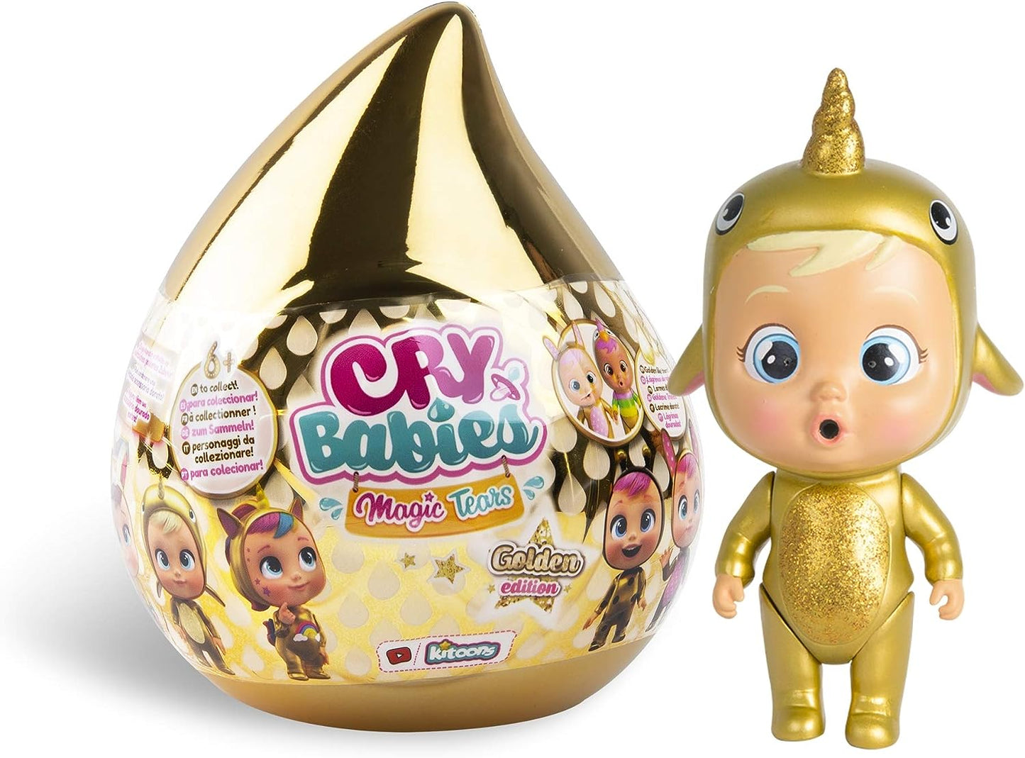 Cry Babies Magic Tears Gold Edition Collectible Toy - Special Edition Series 8 Surprises, 8+ to Collect