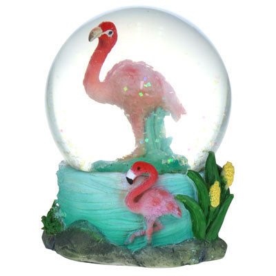 Decorative Flamingo Snow Globe Souvenirs 65mm, Polyresin - Flamingo Figurine. Nautical Collection