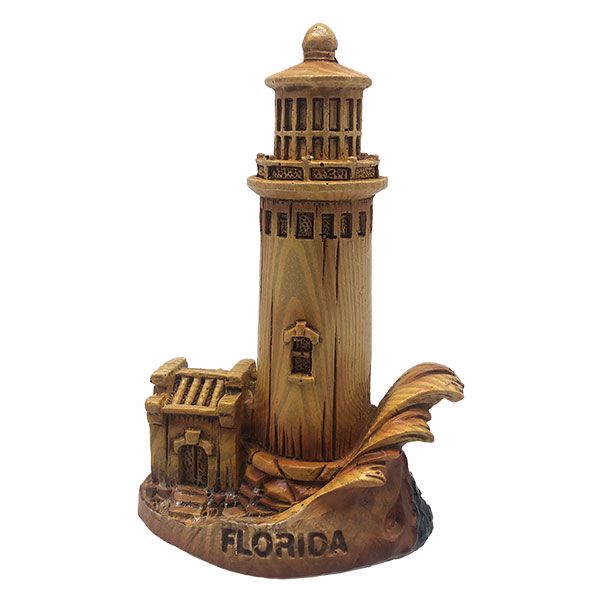 Florida Name Drop Wooden Small Lighthouse - Bathroom Decor Lighthouse Figurines Decorative, Lighthouse Beach Theme Home Decor