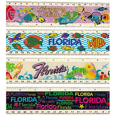 Florida Tropic Plastic Ruler - Measuring Ruler Tool for Student School Office, 12 Inches (Random Style Pick, 1 Count)