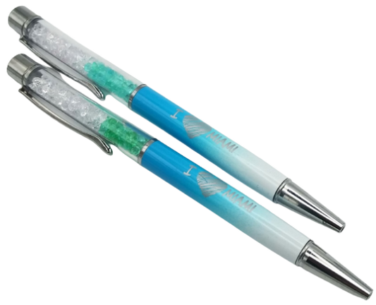 I Love MIAMI Filled with Crystal Gradient Color Pen - MIAMI Souvenir Gift Pen