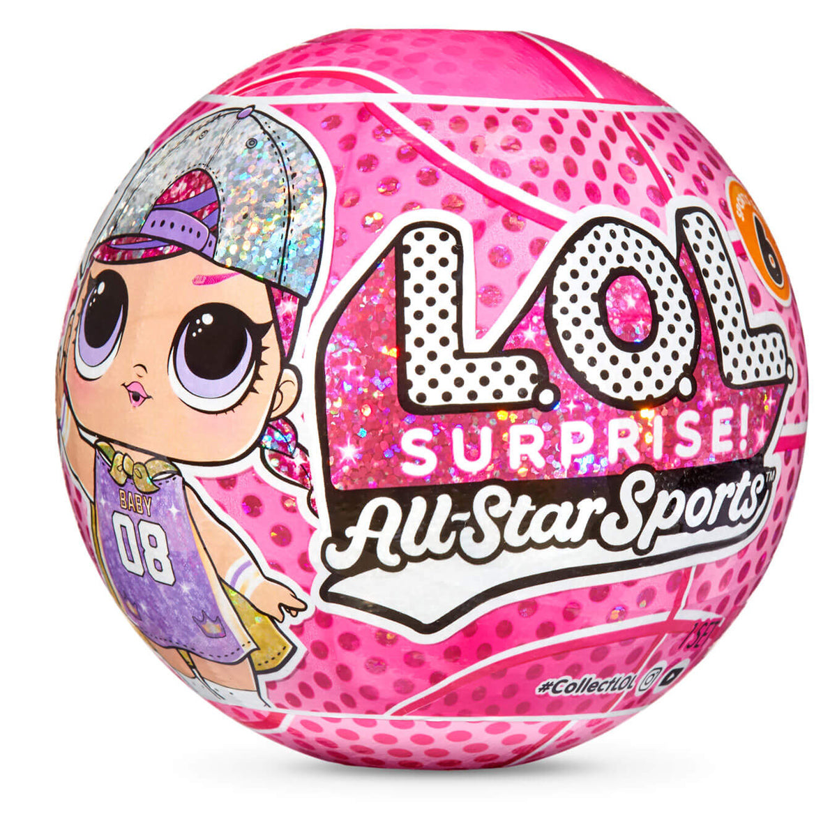 LOL Surprise! AllStar Sports Sparkly Basketball Series 6 with 8 Surprises (Random Color Pick, 1 Count)