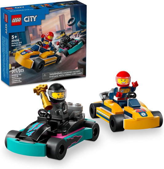 LEGO 60400 City Go-Karts and Race Drivers Toy Playset, 2 Driver Minifigures, Racing Vehicle Car Toy, Fun Race Car Toy for Kids Aged 5+