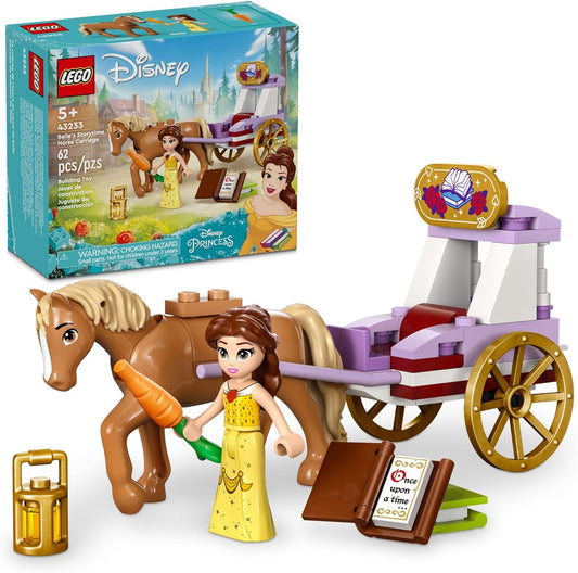 LEGO Disney Princess Belle’s Storytime Horse Carriage and Mini-Doll, Princess Toy for Kids, Disney’s Beauty and The Beast Movie, 43233