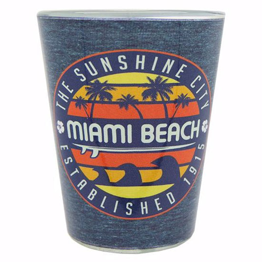 Miami Beach Est. 1915 Jeans Color Shot Glass - Miami Florida Souvenir