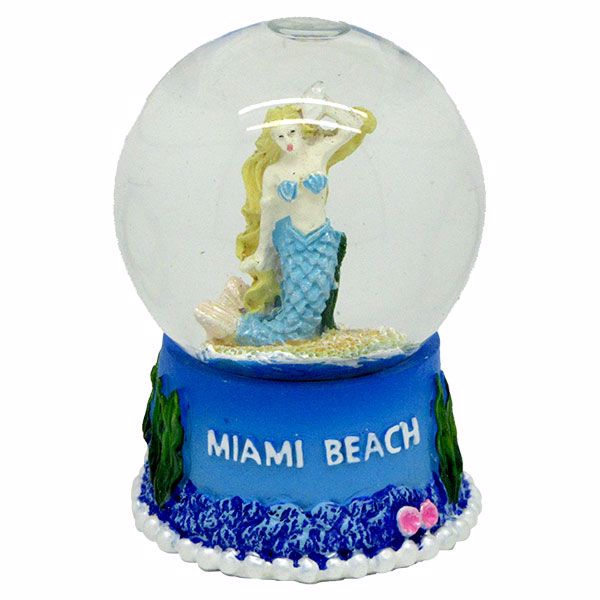 Miami Beach Mermaid Snow Globe 45mm Polyresin - 3D images of a Mermaid