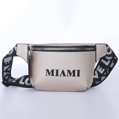 Miami Belt Bag with Adjustable Strap Small Fanny Pack with Zipper - Great for Running, Traveling Unisex Bag - Miami Fans Gift