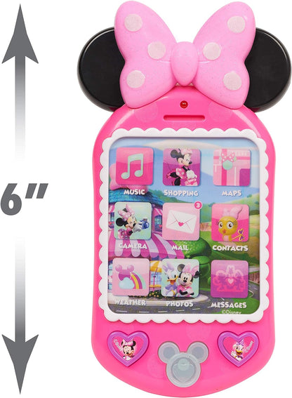 Minnie Bow-Tique Why Hello Pretend Play Cell Phone, Lights and Sounds, Kids Toys for Ages 3 Up by Just Play