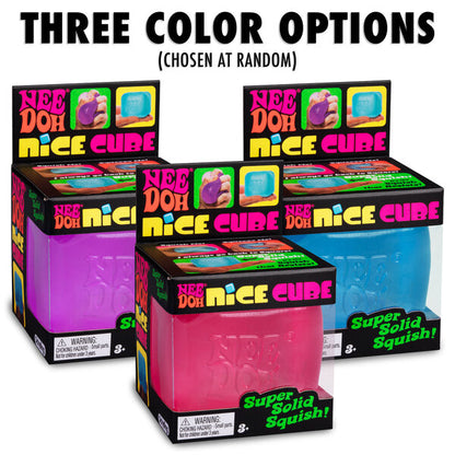 Nee Doh Nice Cube Squish Toy, Ages 3+ (1 Random Color)