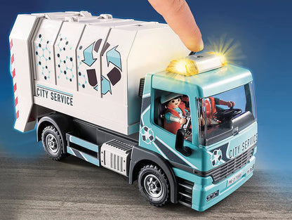 PLAYMOBIL City Recycling Truck - Kids Garbage Truck Vehicle Toy