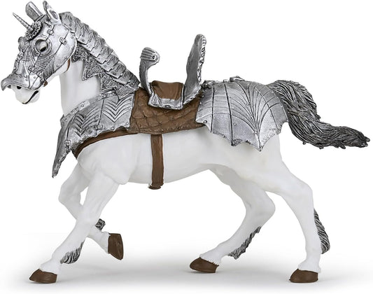 Papo Hand Painted Figurine Medieval Fantasy Horse in Armour - Collectible for Children Suitable for Boys and Girls - from 3 Years Old