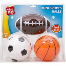 Play Day Mini Sports Balls - Great Kids Outdoor Activity Toy, 3 Piece Set