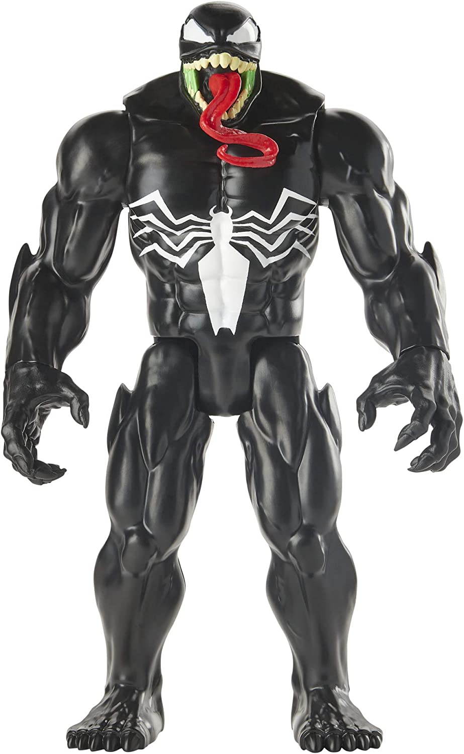 Spider-Man Maximum Venom Titan Hero Venom Action Figure - Marvel Universe, Blast Gear-Compatible Back Port, Ages 4 and Up, Black