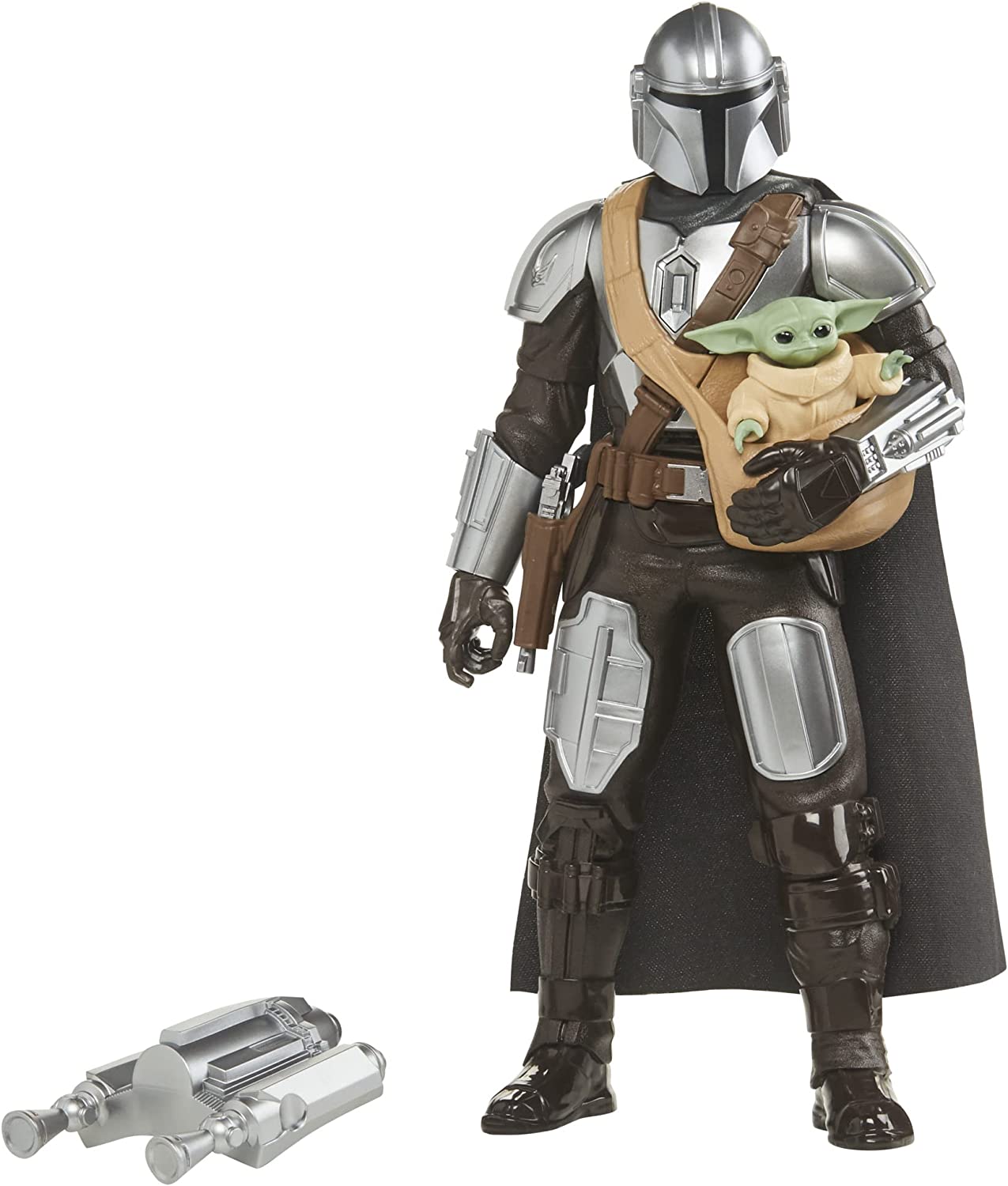 Star Wars Galactic Action The Mandalorian & Grogu Interactive Electronic 12-Inch-Scale Action Figures, Toys for Kids Ages 4 and Up