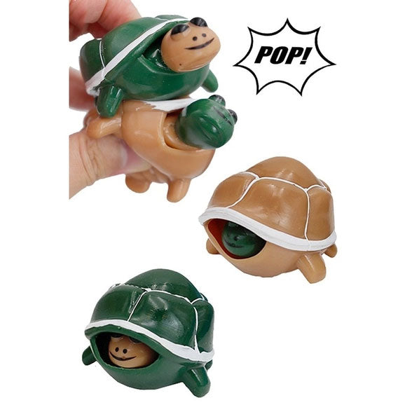 Turtle Pop-Out Squishy Silicone Sensory Fidget Toy- Random Color Pick (1 Count)