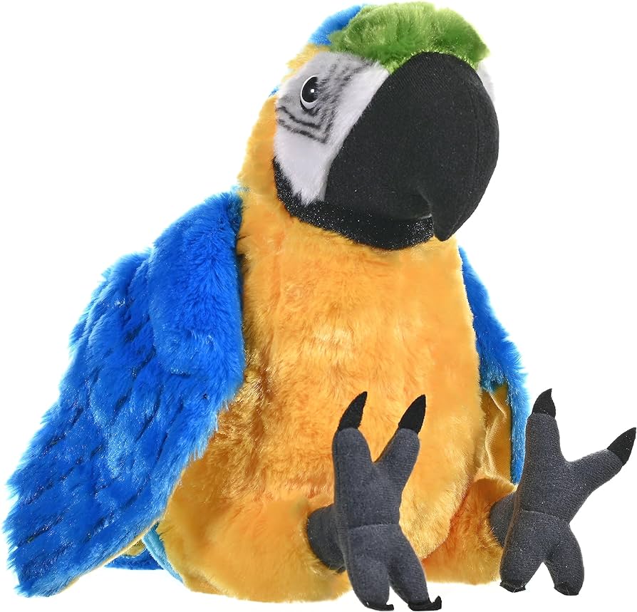 Wild Republic 12292 Macaw Parrot Plush, Stuffed Animal, Plush Toy, Gifts for Kids, 8", Cuddlekins
