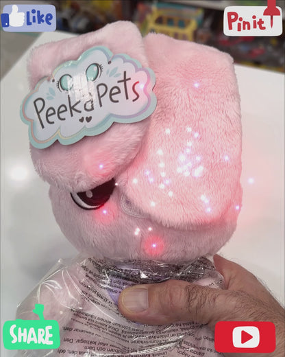 Peekapets Peek-A-Boo- Bunny Pink Plush - Stuffed Animal, Plush Doll - Great Gift for Kids Ages 1-3