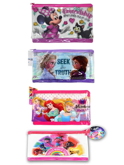 Transparent Pencil Pouch: Princess, Frozen 2,Trolls, Minnie, Pencil Case For Girls, Perfect Gift For Back To School (1Pcs)