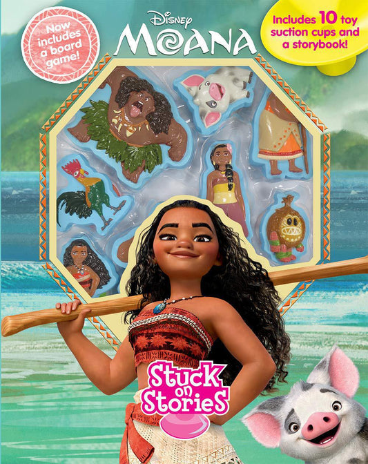 Disney Moana Stuck on Stories Board Book - 10 Toy Suction Cups, 10 Pages of Fun!