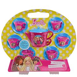 Barbie 13 Pcs Kids Tea Set - Features Colorful Barbie Inspired Tea Accessories, Perfect Gift For Barbie Fan