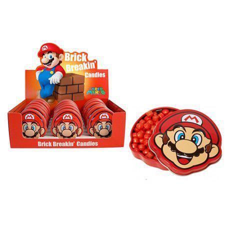 Nintendo Mario Brick Breakin' Candies - Cherry Flavored Hard Candy in Mario Shaped Tin