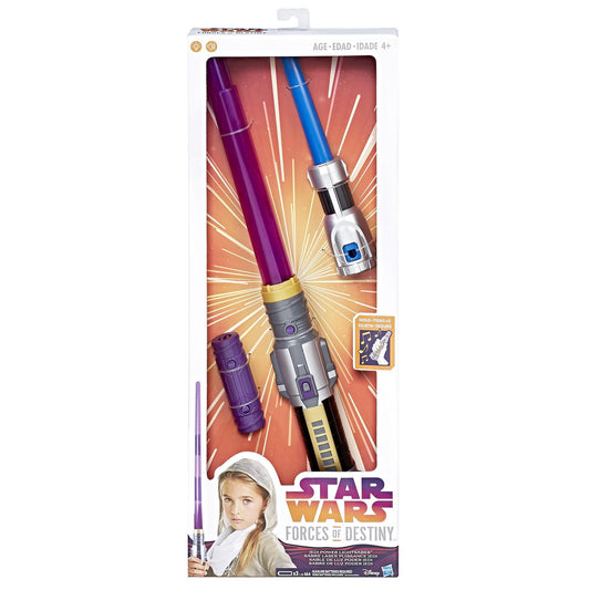 Star Wars Forces of Destiny Jedi Power Lightsaber - Includes Lightsaber, Light Dagger, Connector, and Instructions