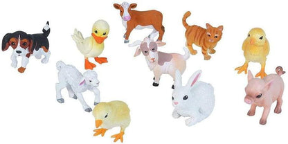 Wild Republic Farm Babies Figurines Tube, Duck, Kitten, Puppy, Calf, Goat Kid, Lamb, Chicks, Bunny, & Piglet, Tenpiece Farm Set
