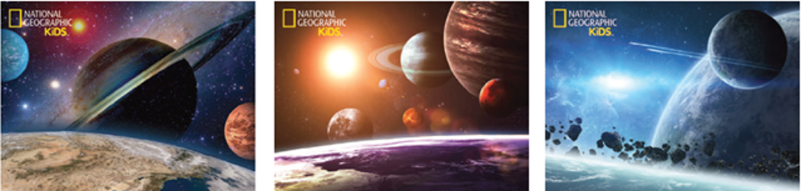 3 Puzzle Pack National Geographic Super 3D Puzzles: Dinosaurs, Solar System (1Pcs)