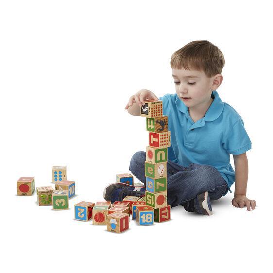 Melissa & Doug ABC 123 Wooden Blocks -Teach Letter and Number Recognition, Fine Motor Skills, Coordination, and Problem-Solving
