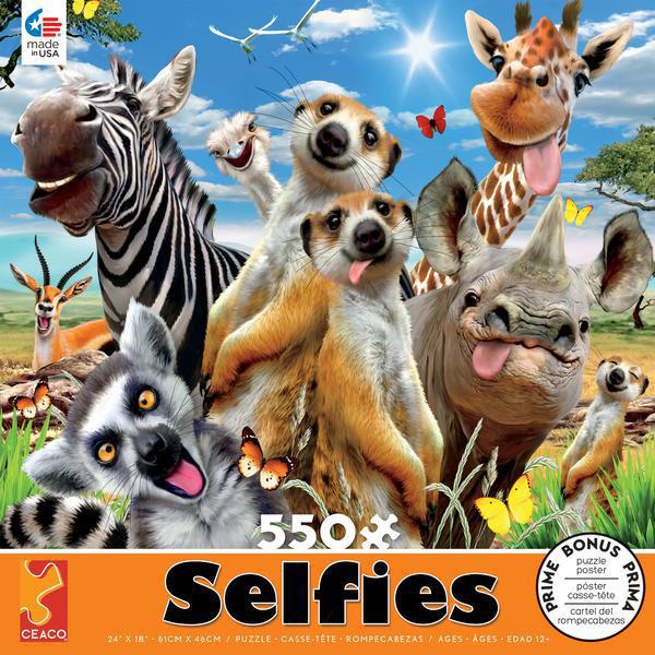 Ceaco Selfies Puzzle - 550Piece with vibrant art printed on quality, durable puzzle pieces.