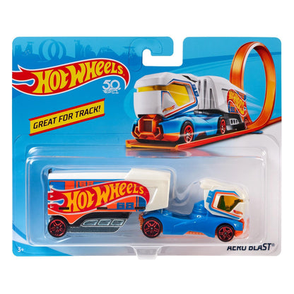 HOT WHEELS Track Trucks Die-Cast Vehicles Cabs and Trailers - Random Style Pick