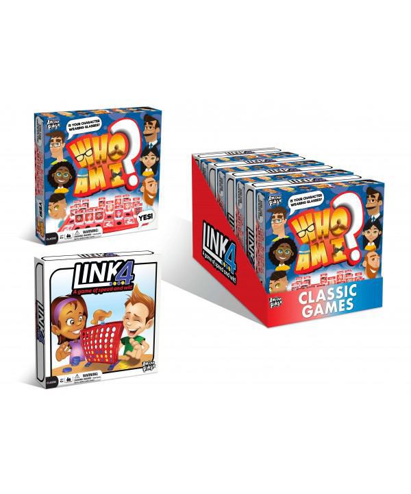 Anker Play Classic Games: Link 4 or Who Am I? Travel Size Game- Great Family Fun Game