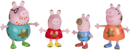 Peppa Pig Muddy Puddles Family 4-Figure Pack, Includes Peppa Pig, brother George, Mummy Pig, and Daddy Pig