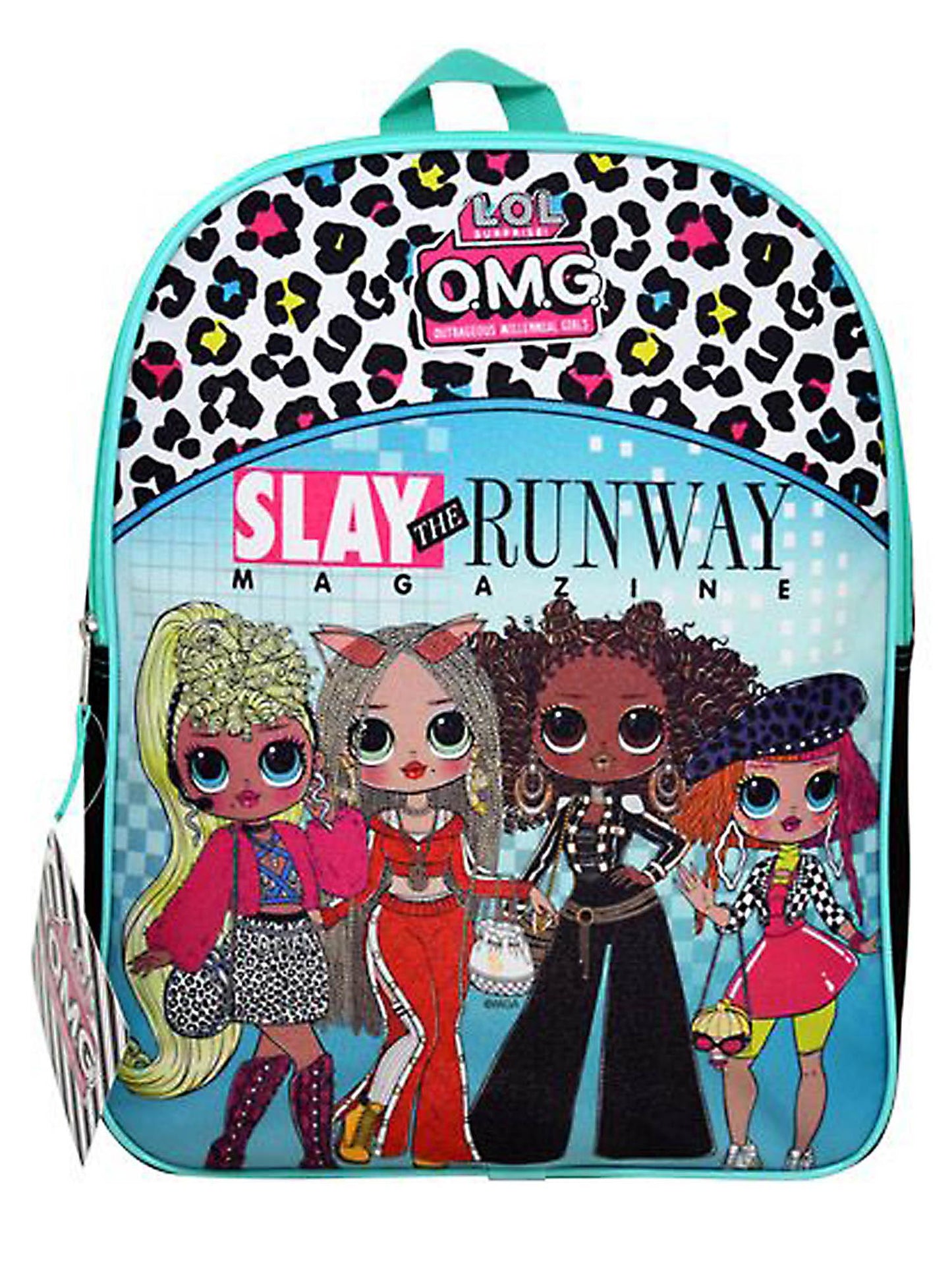 LOL Surprise! OMG Girls 15" Backpack Slay the Runway with Front Pocket - Royal Bee, Swag, Neonlicious & Lady Diva