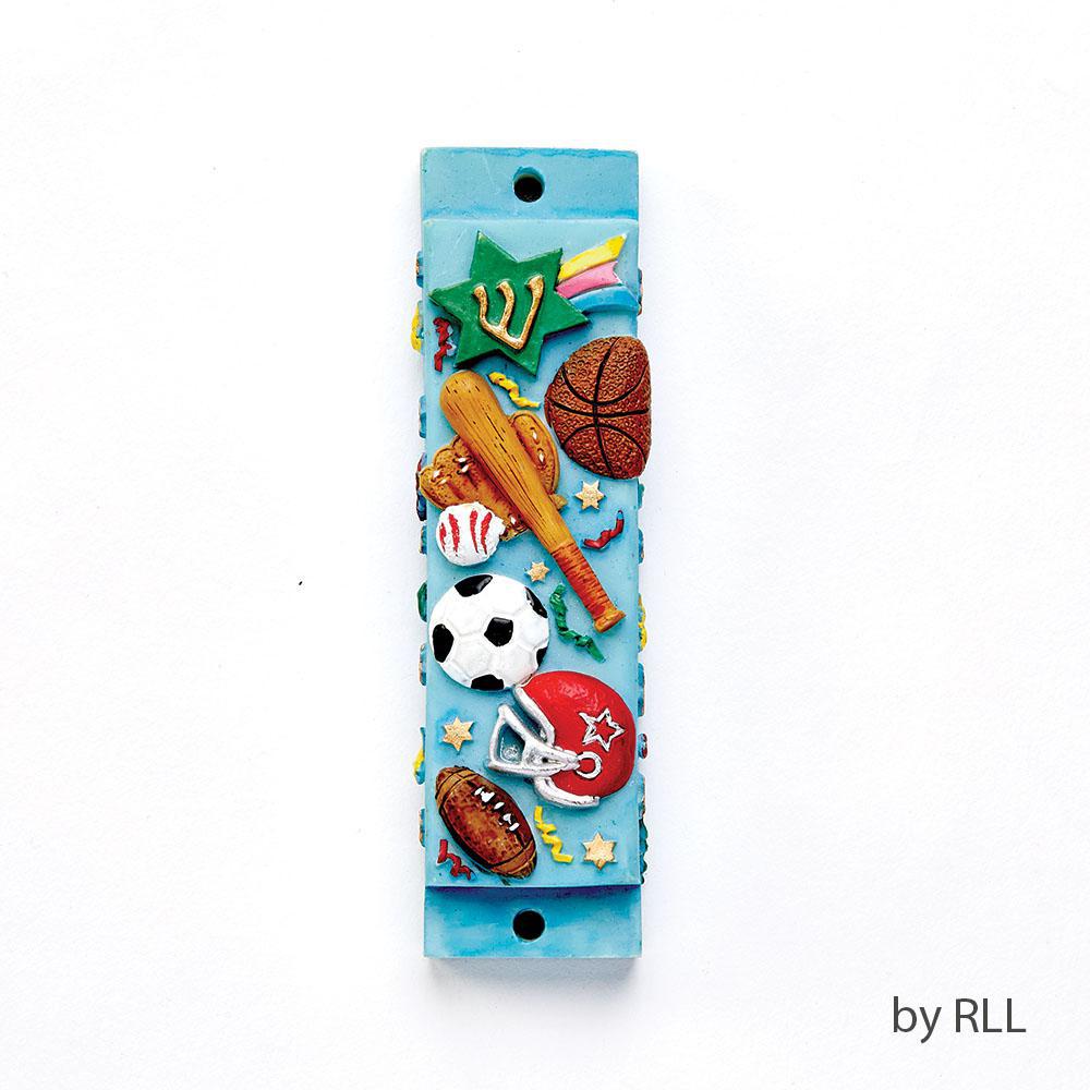 Kids Toddlers Sports Resin Mezuzah-Great Jewish Gift For Kids Bedroom