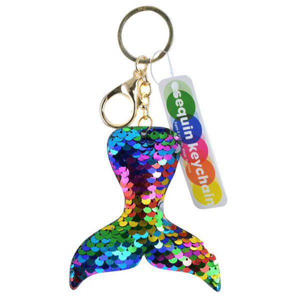 Glitter Flip Sequin Key Chain Mermaid Tail Key Ring for Girls Women