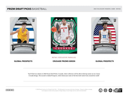 Collegiate Panini 2020-21 Prizm Draft Picks Basketball Trading Card BLASTER Box [7 Packs]