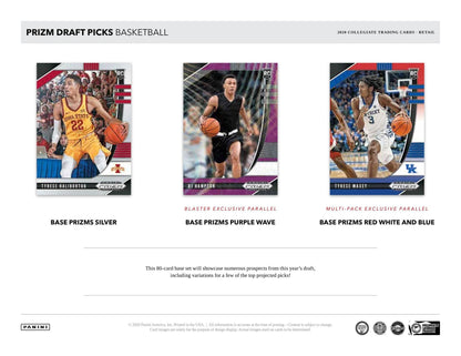 Collegiate Panini 2020-21 Prizm Draft Picks Basketball Trading Card BLASTER Box [7 Packs]