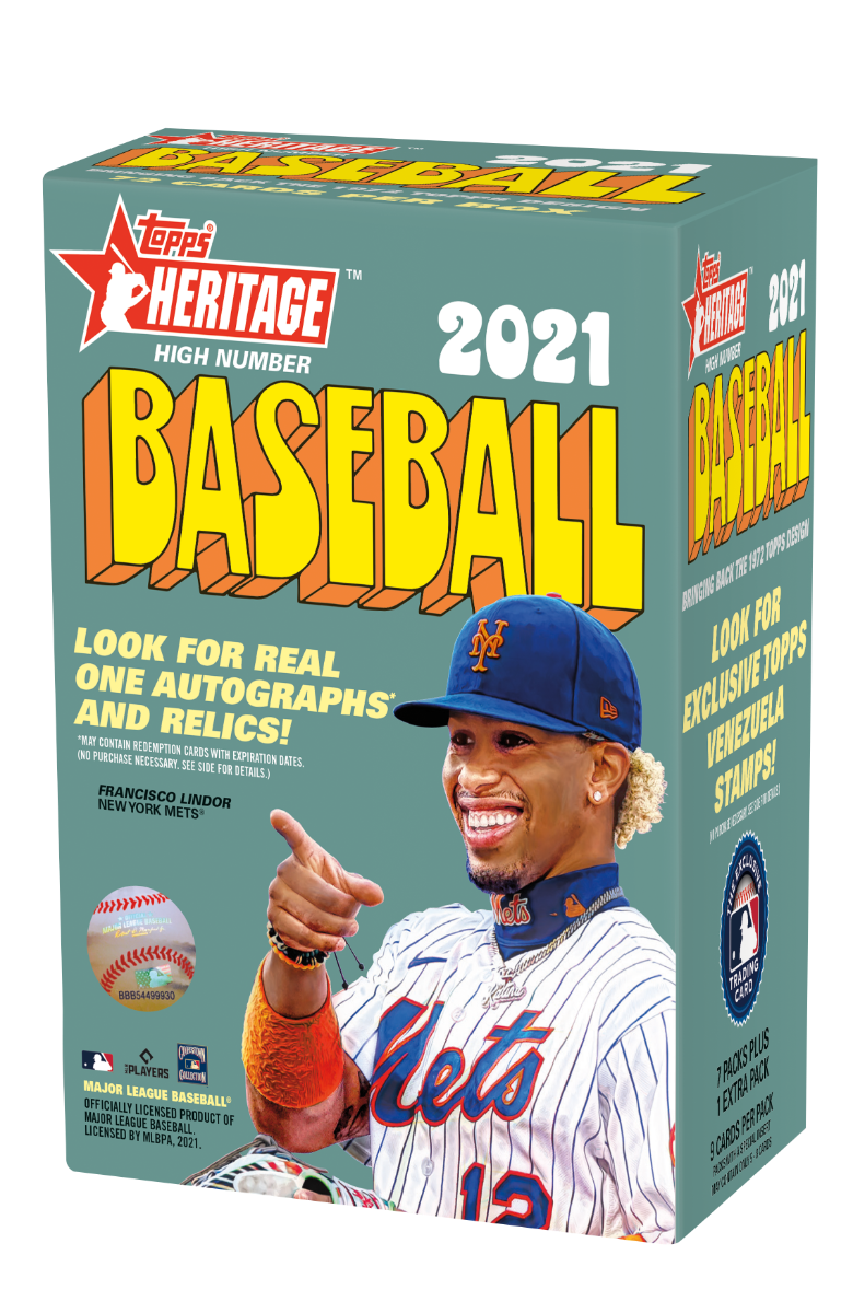 2021 Topps Heritage High Number Baseball Hobby Box (7 Packs Plus 1 Extra Pack)