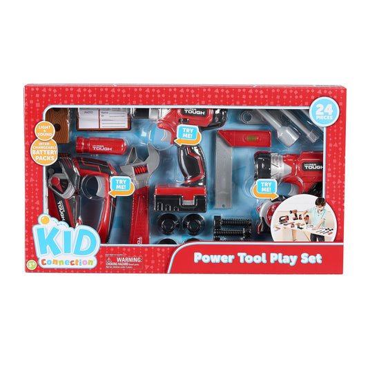 Kid Connection Power Tool Kids Pretend Play Toys PlaySet - Feature Light and Sound, 24 Pieces