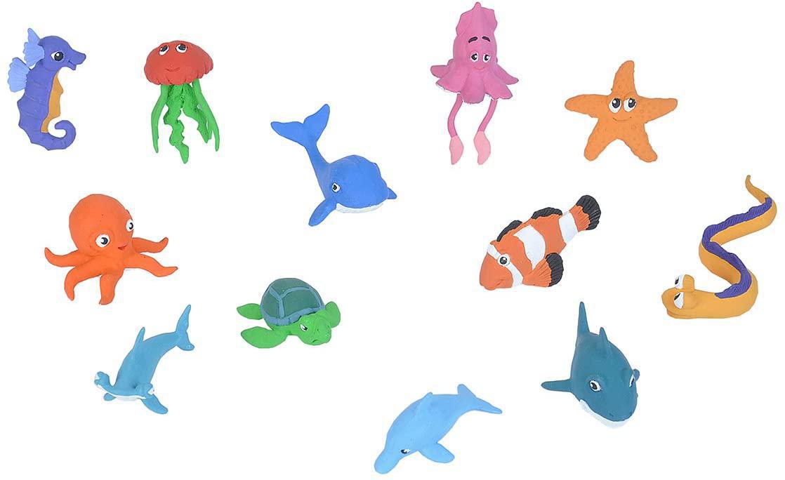 Wild Republic Ocean Babies Figurines Tube, Octopus, Shark, Dolphin, Sea Turtle, Sea Horse, Hammerhead, Clown Fish, EEL, Whale, Star Fish, Jelly Fish