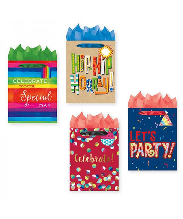 Medium Gift Bag - Adult, 30% Glitter or Foil - Lets Party, Celebrate, Celebrate Your Special Day, Hip hop hooray