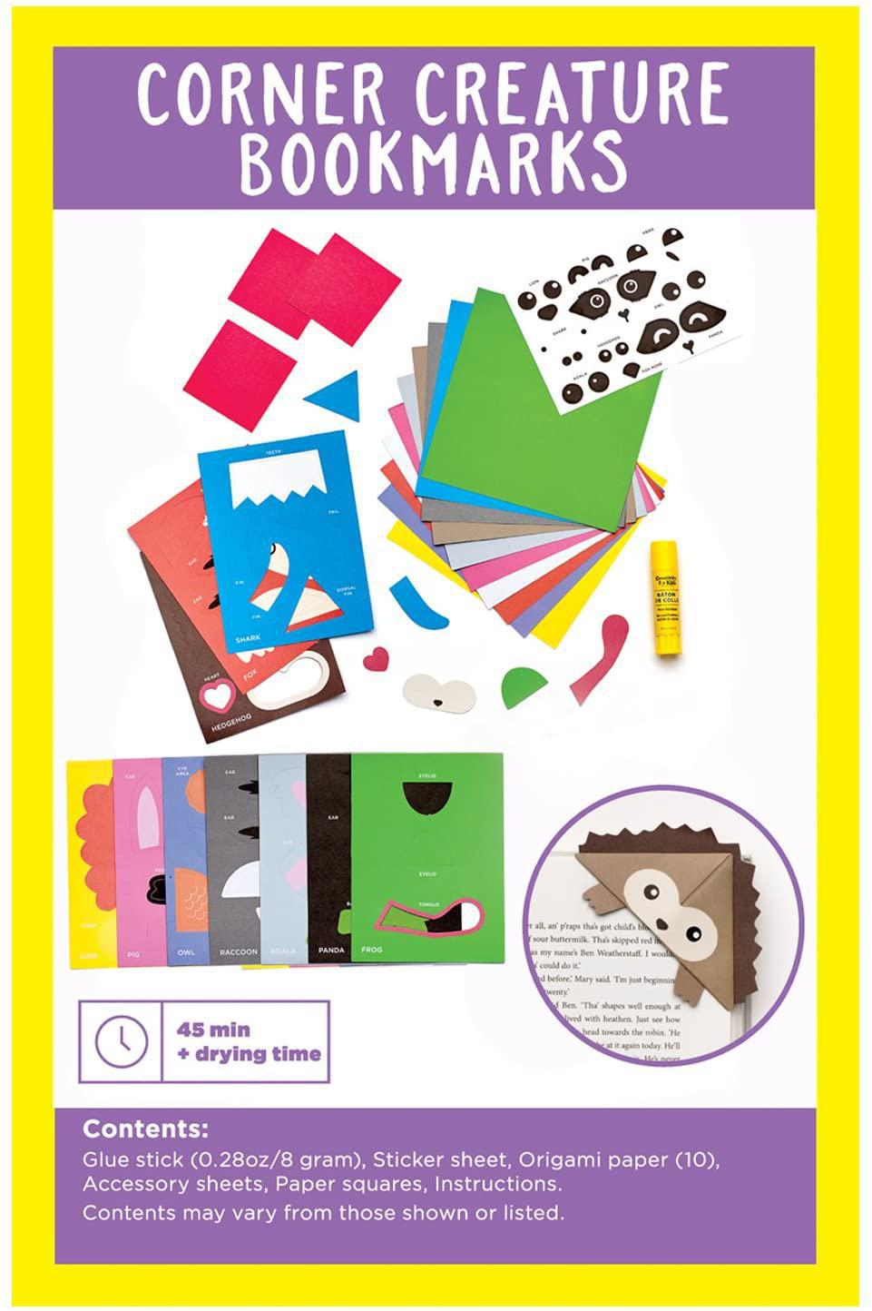 Creativity for Kids Corner Creature Fold & Decorate 10 Simple Origami Bookmarks Fun Kit