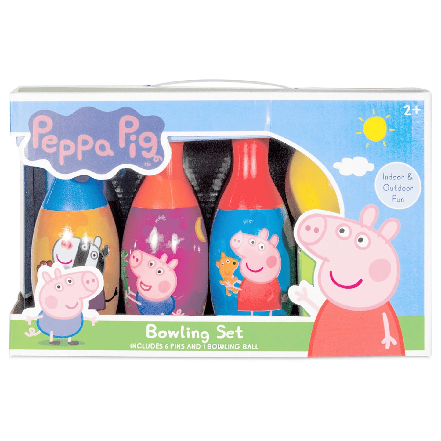 Peppa Pig Bowling Set in Display Box 6 Pins and Bowling Ball for Kids by Disney