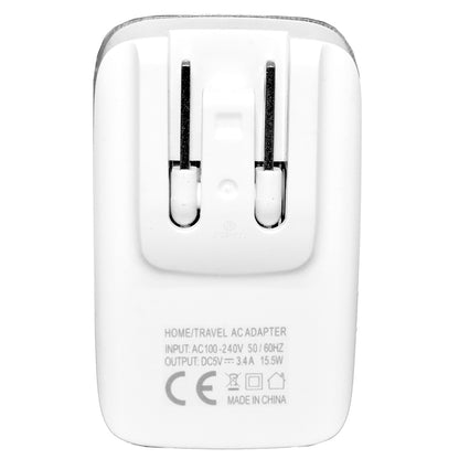 2in1 Universal Dual Port Travel Charger 3.4A Lightning  (White or Black)