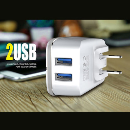 2in1 Universal Dual Port Travel Charger 3.4A Lightning  (White or Black)