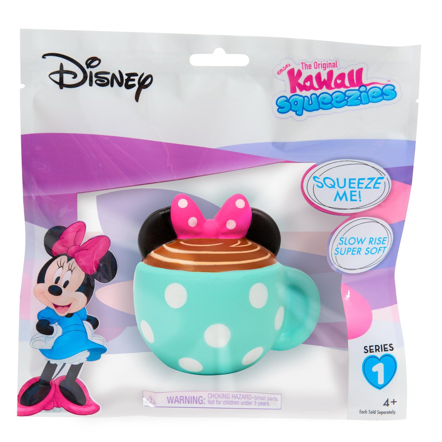 Disney Pretend Play Food - Minnie Mouse Kawaii Squeezies: Toast, Ice Cream Bar, Donut, Cream Puff, Cake, Rice Krispy, Teacup