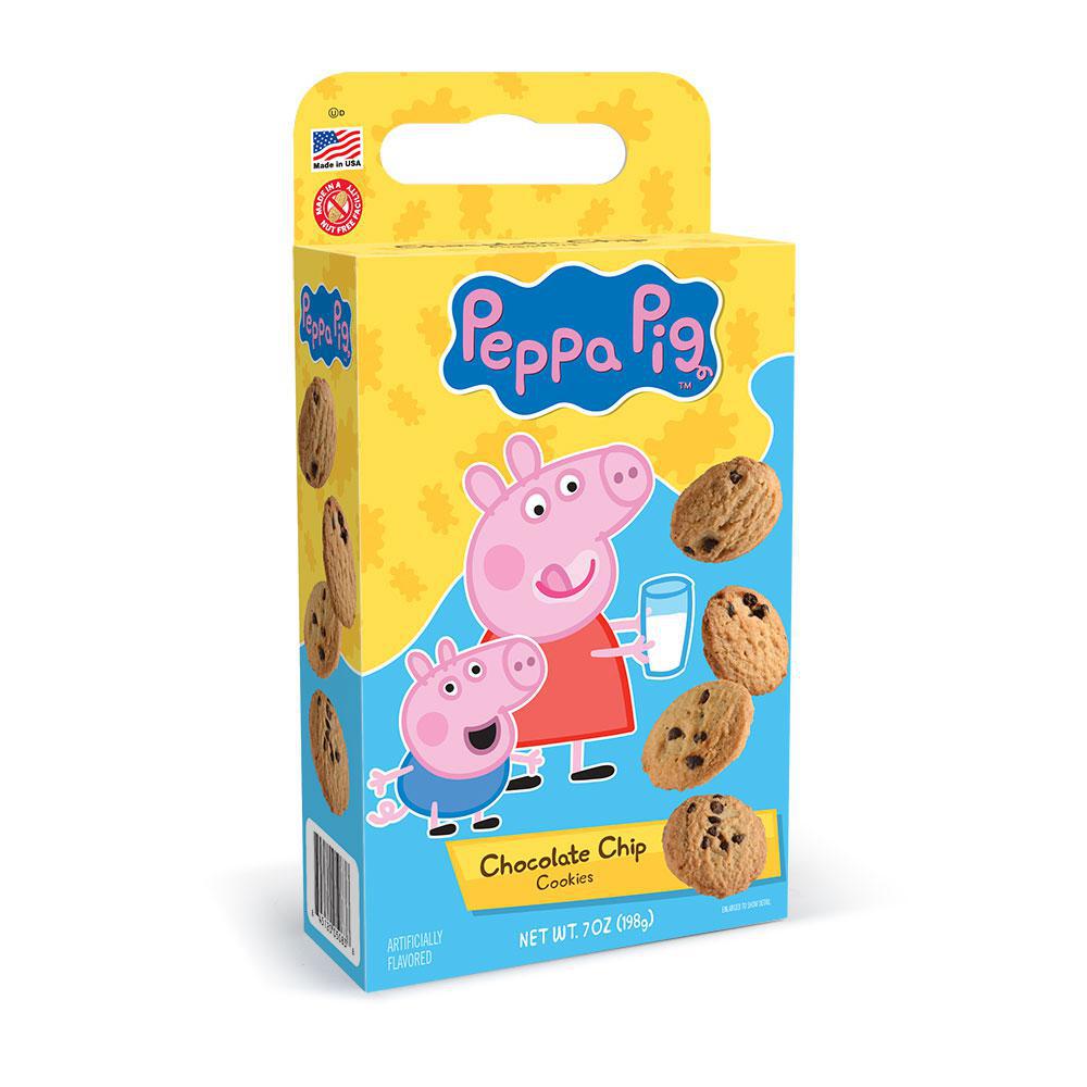 Peppa Pig Mini Chocolate Chip Cookies Cuboid Box- Snacks for Kids, 7 Ounce