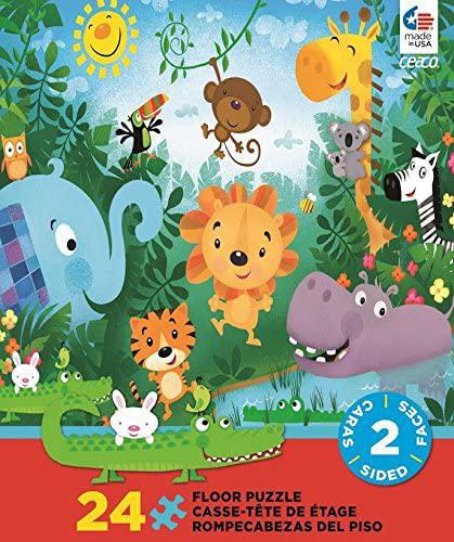 Ceaco 2 Sided 24 Piece Jungle Floor Puzzle For Toddler